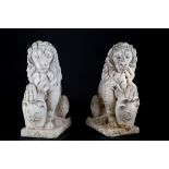 Two agglomerate sculptures "LIONS"