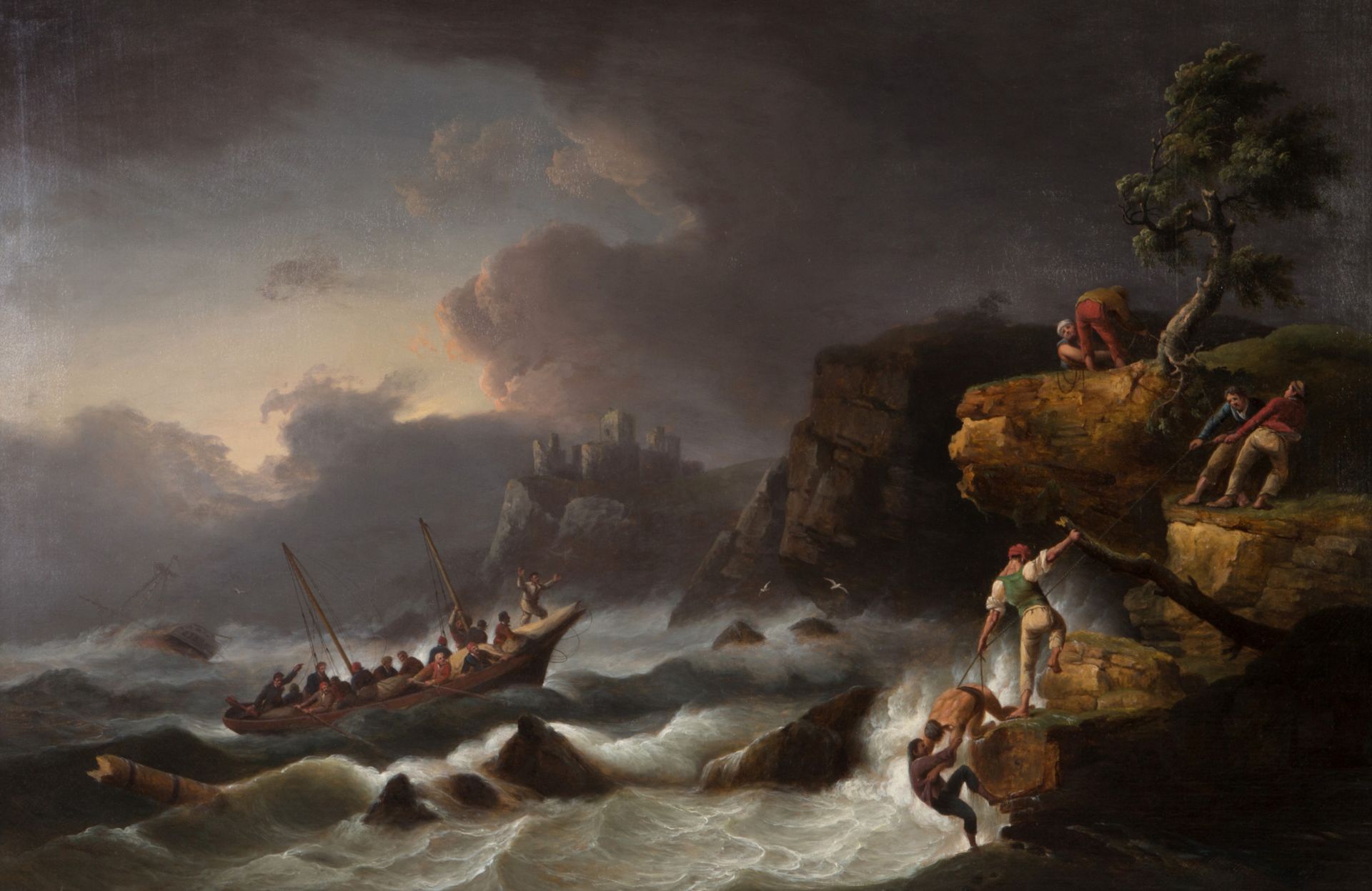 THOMAS LUNY Oil painting on canvas "SHIPWRECK" - Image 2 of 6