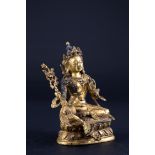 Sculpture "BUDDHA SITTING ON DOUBLE LOTUS FLOWER"