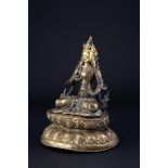 Sculpture "BUDDHA SITTING ON DOUBLE LOTUS FLOWER"