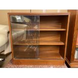 TEAK GLASS SLIDING DOOR BOOKCASE