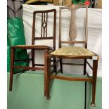 TWO ARTS AND CRAFTS INLAID BEDROOM CHAIRS