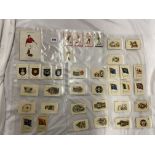 SMALL SELECTION OF SILK CIGARETTE CARDS INCLUDING FOOTBALL, COUNTY CRICKET BADGES,