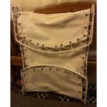 VINTAGE METAL FRAMED CANVAS HOSPITAL STYLE FOLD OUT BED/LOUNGER