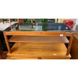 MYERS TEAK SMOKED GLASS TOPPED COFFEE TABLE