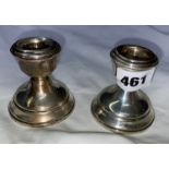 PAIR OF BIRMINGHAM SILVER CANDLE STICK HOLDERS WITH LOADED BASES