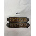 PAIR OF HOMME AND FEMME LAVATORY DOOR PLAQUES