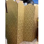 FOUR PANEL GOLD BROCADE FABRIC DRESSING SCREEN