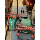 BOSCH LAWNMOWER WITH GRASS BOX AND A QUALCAST MOWER