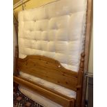 PINE DOUBLE BED FRAME AND MATTRESS