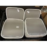 25 X GREY SQUARE DINNER PLATES