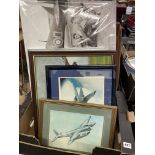 BOX OF RAF RELATED PRINTS AND PICTURES