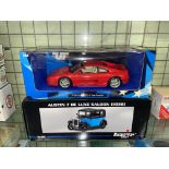 UT FERRARI 355 SCALE MODEL 1:18 AND A RICKO 32130 AUSTIN 7 BLUE 1932 MODEL DELUXE SCALE MODEL 1:18