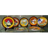 SEVEN LIMITED EDITION WEDGWOOD CLARICE CLIFF PATTERNED PLATES