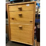 PINE THREE DRAWER FILING CHEST