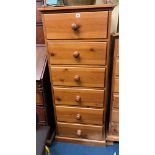 PINE TALL SIX DRAWER CHEST