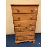 LIGHTER PINE TALL SIX DRAWER CHEST