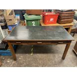 MID 20TH CENTURY OAK OFFICE TABLE FITTED WITH THREE DRAWERS