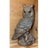 STERLING SILVER LONG EARED OWL FIGURE SCULPTED BY KEITH SHERWIN FOR COUNTRY ARTISTS DATED 1991 WITH