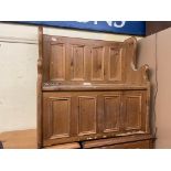 PINE PANEL BACK BOX SETTLE,