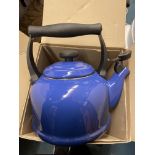 BOXED LE CREUSET ENAMELLED STEEL WHISTLING KETTLE