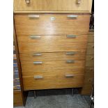 1960S TEAK FIVE DRAWER CHEST