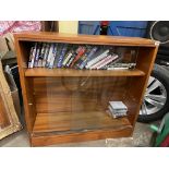 TEAK GLAZED SLIDING DOOR CABINET