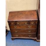 GEORGE II STYLE OAK BUREAU STEP FITTED INTERIOR