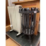 DIMPLEX RADIATOR AND WROUGHT IRON CANE STAND