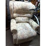 OATMEAL FLORAL ELECTRIC RECLINING RISER CHAIR