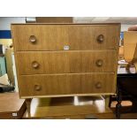 1960S MEREDEW OAK THREE DRAWER CHEST