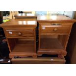 PAIR OF PINE BEDSIDE TABLES WITH DRAWERS
