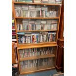 TWO 1950S/60S OAK SLIDING DOOR OAK BOOK CASES