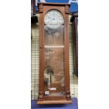 GERMAN DOUBLE WEIGHT LONG CASED PENDULUM WALL CLOCK WITH FACE DIAL