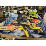 REMOTE CONTROL AIR HOG GLIDER AND BAG OF REMOTE CONTROL TOY CARS,