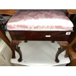 REPRODUCTION GEORGE I STYLE UPHOLSTERED PIANO STOOL