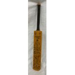 MINIATURE NICHOLLS CRICKET BAT SOUVENIR AUSTRALIA 1956 TOURING SIDE