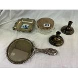 SILVER TOPPED GLASS DRESSING TABLE POWDER POT,