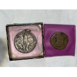 CATHOLIC MEDALLION AND COIN