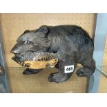 CARVED WOOD BLACK FOREST BEAR WITH 1970S DATE AND SIGNATURE TO UNDERSIDE