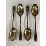 FOUR SILVER TEA SPOONS