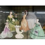 SELECTION OF ROYAL DOULTON FIGURES AND ROYAL GRAFTON EMMA ALONG WITH A SMALL ROYAL WORCESTER