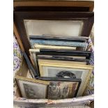 BOX OF ASSORTED PRINTS AND FRAMES