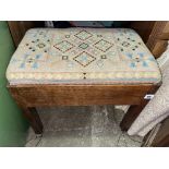 OAK UPHOLSTERED TOP PIANO STOOL AND LARGE QUANTITY OF CLASSICAL SHEET MUSIC