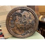 CHINESE BAS RELIEF ROUNDEL PLAQUE