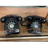FIVE BLACK GEC STYLE TELEPHONES