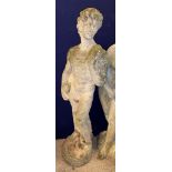 STONEWARE STATUE OF THE CLASSICAL ITALIAN MALE FIGURE 90CM H