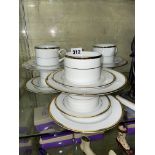 SIX GILDED EDGED CERAMIC CUP AND SAUCER TRIOS