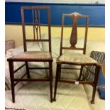 TWO ARTS AND CRAFTS INLAID BEDROOM CHAIRS