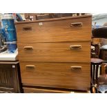 1970S TEAK EFFECT THREE DRAWER CHEST